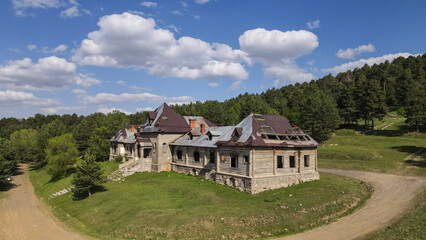 Image of the catherine mansion, which is located in the Sarikamis district of Kars province, Turkey, and remains from the Russian tsarist period.