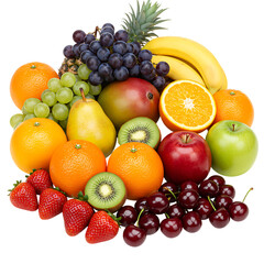 Ripe Fresh Fruits Wholesome Food Isolated on Transparent Background for Healthy Living, ripe fruit, fresh fruit, wholesome food, fruit isolated, tropical fruits