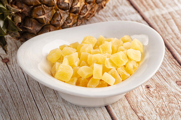 Dry yellow sweet pineapple candy