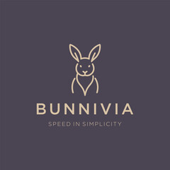Minimalist Rabbit Line Art Logo – Cute minimalist rabbit designed in clean line art style.