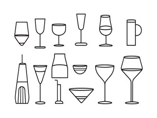 Designer Tableware line art icon modern elegance style