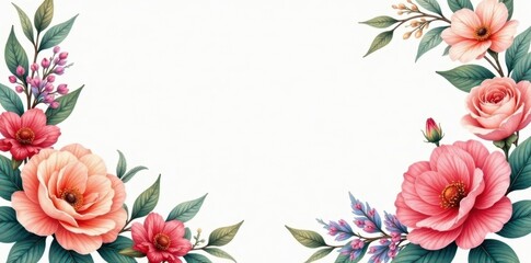 Luxurious watercolor foliage wedding invitation design, background, nature