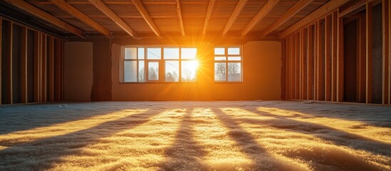 Fototapeta premium Sunlit Interior of a Construction Site