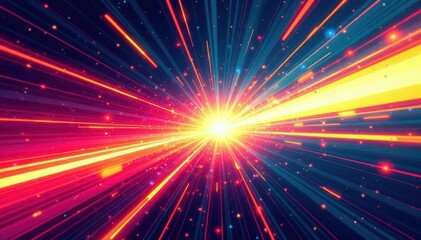 Fototapeta premium Vibrant speed lines burst, comic manga style sunbeams , comic, print, rays