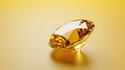 Brilliant, golden gemstone resting on a smooth surface.