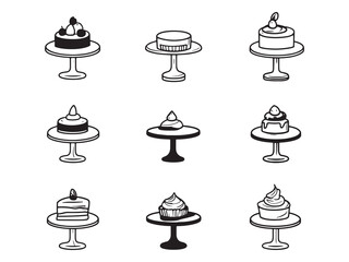 Dessert Stand line art icon dessert food symbol
