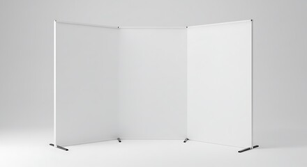 Display Backdrop Setup with Three Panels on a Clean Background