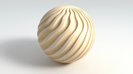A light brown, egg-shaped object with a wavy pattern on its surface.