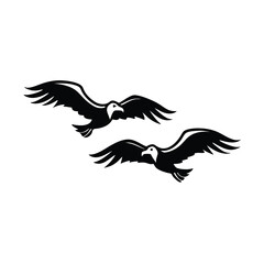 Stylized Vulture Flying Silhouette Vector Illustration