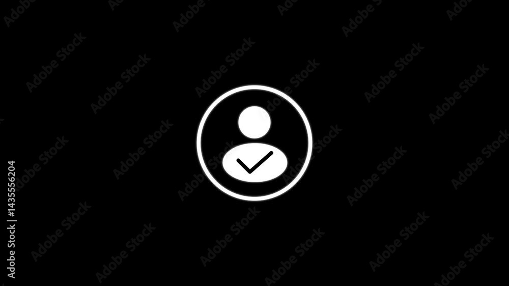 Poster profile icon animation with tick mark