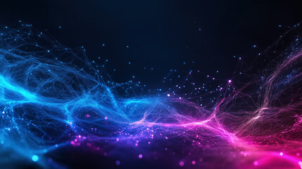 Fototapeta premium Colorful abstract digital waves in blue and pink tones
