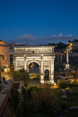 Obraz premium Ancient part of Rome at sunset. Evening landscapes of the Eternal City.