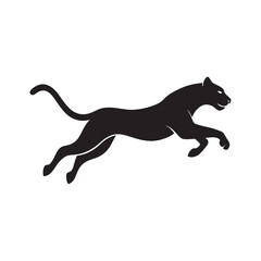 Leaping Leopard Silhouette Vector Design
