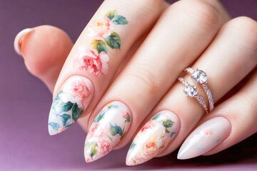 beautiful nail art with long