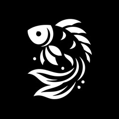 Abstract Koi Fish Dancing in Water Logo Symbol Icon