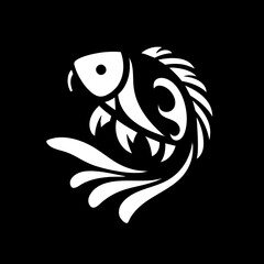 Abstract Koi Fish Dancing in Water Logo Symbol Icon