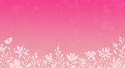 Delicate White Floral Design on Pink Gradient Background Feminine and Romantic Illustration