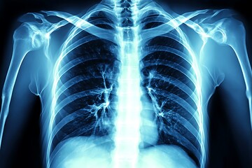 Chest XRay Anatomy Showing Ribs Spine Lungs Shoulders Medical Healthcare