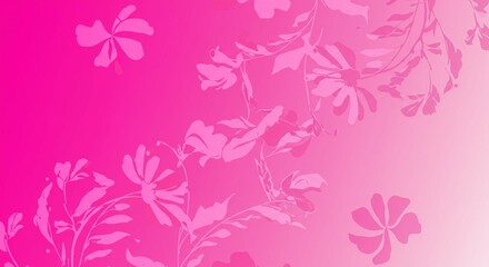 Fototapeta premium Delicate Pink Floral Pattern Soft Gradient Background with Artistic Flowers