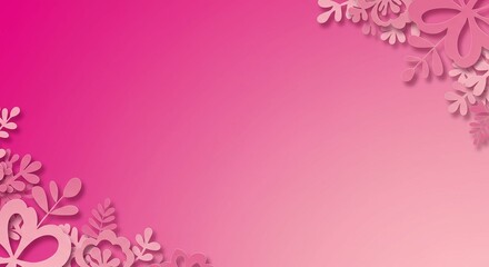 Elegant Pink Floral Paper Cut Design Background Gradient Invitation Template