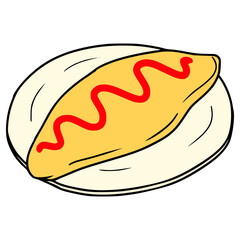 omelet illustration hand drawn isolated vector
