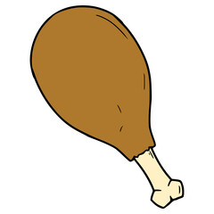 chicken leg illustration hand drawn isolated vector