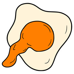 sunny side up egg illustration hand drawn isolated vector