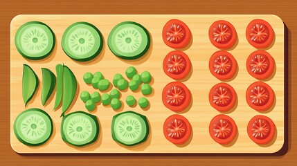 Fresh Vegetables Cutting Board. (3)