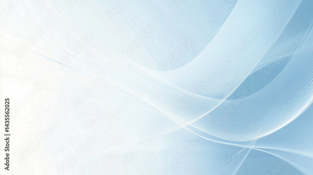 Poster serene blue abstract waves flowing lines soft light gentle curves peaceful background subtle texture