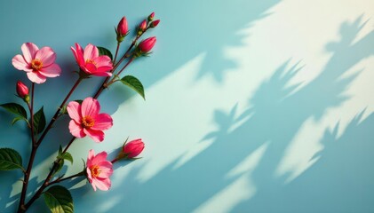 Subtle floral branch shadows on textured backdrop , texture, pattern