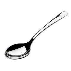 Shiny Silver Spoon on Black Background,