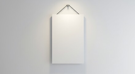 Blank Canvas Hanging on Wall for Art Display or Presentation Mockup