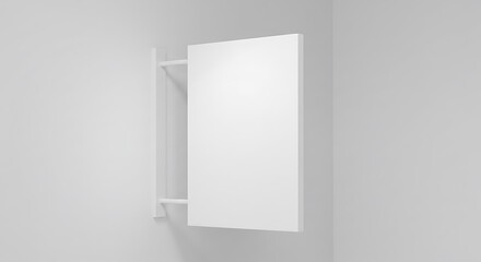Blank White Sign Hanging on Wall Mockup for Custom Design Display