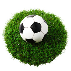 Fototapeta premium Soccer ball on the lawn, transparent background