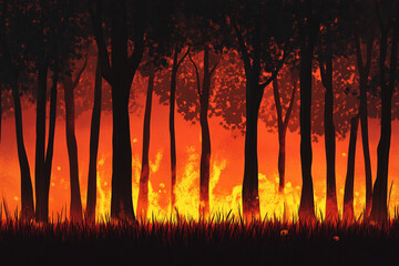 Fire in the woods