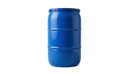 Blue oil barrel isolated on transparent background 