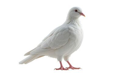 Obraz premium Close up of a white dove isolated on transparent background 