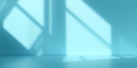 Fototapeta premium Light blue backdrop, subtle shadows, soft light highlights product , floor, presentation