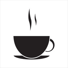 Coffee and tea cup icon set. Hot drink icons. Coffee cup with steam. Flat style. Vector Illustration. Vector Graphics. EPS 10. on white background