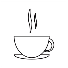 Coffee and tea cup icon set. Hot drink icons. Coffee cup with steam. Flat style. Vector Illustration. Vector Graphics. EPS 10. on white background