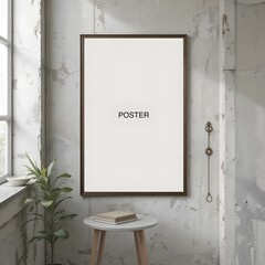 blank white frame on the wall