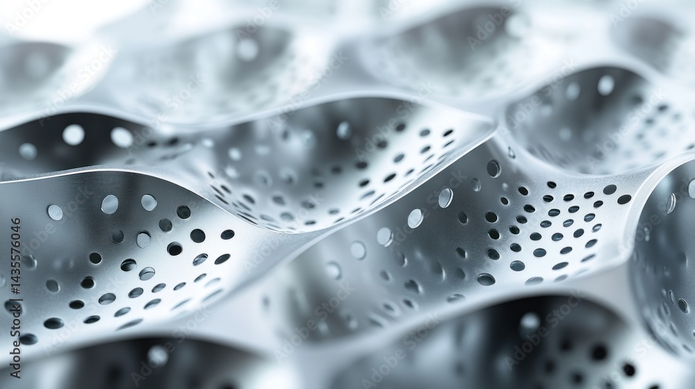 Poster abstract metallic panel with repeating cellular structure