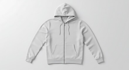 Hoodie Lying Flat on White Background Mockup