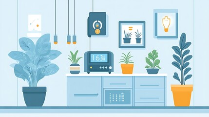 Smart Home Interior Plants Decor.