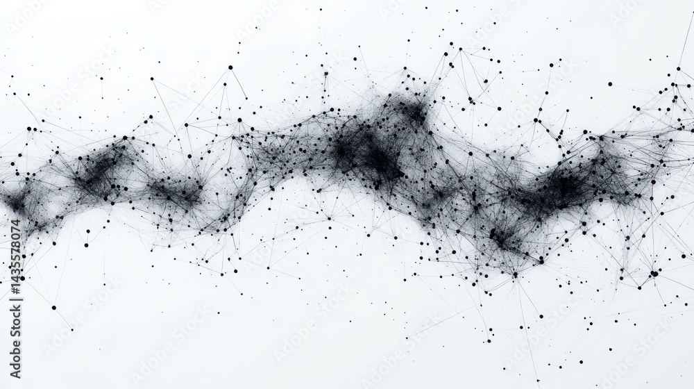 Poster abstract network of interconnected points and lines