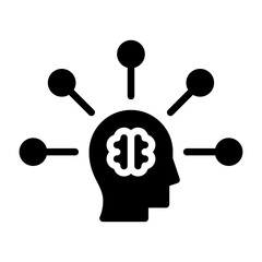 think glyph icon. thinking solid illustration