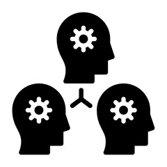 teamwork glyph icon. collaboration solid illustration