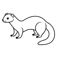 Modern Ferret Outline Art Design