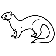Modern Ferret Outline Art Design