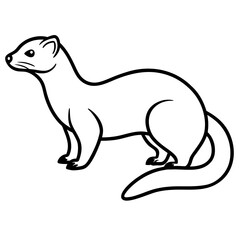 Modern Ferret Outline Art Design